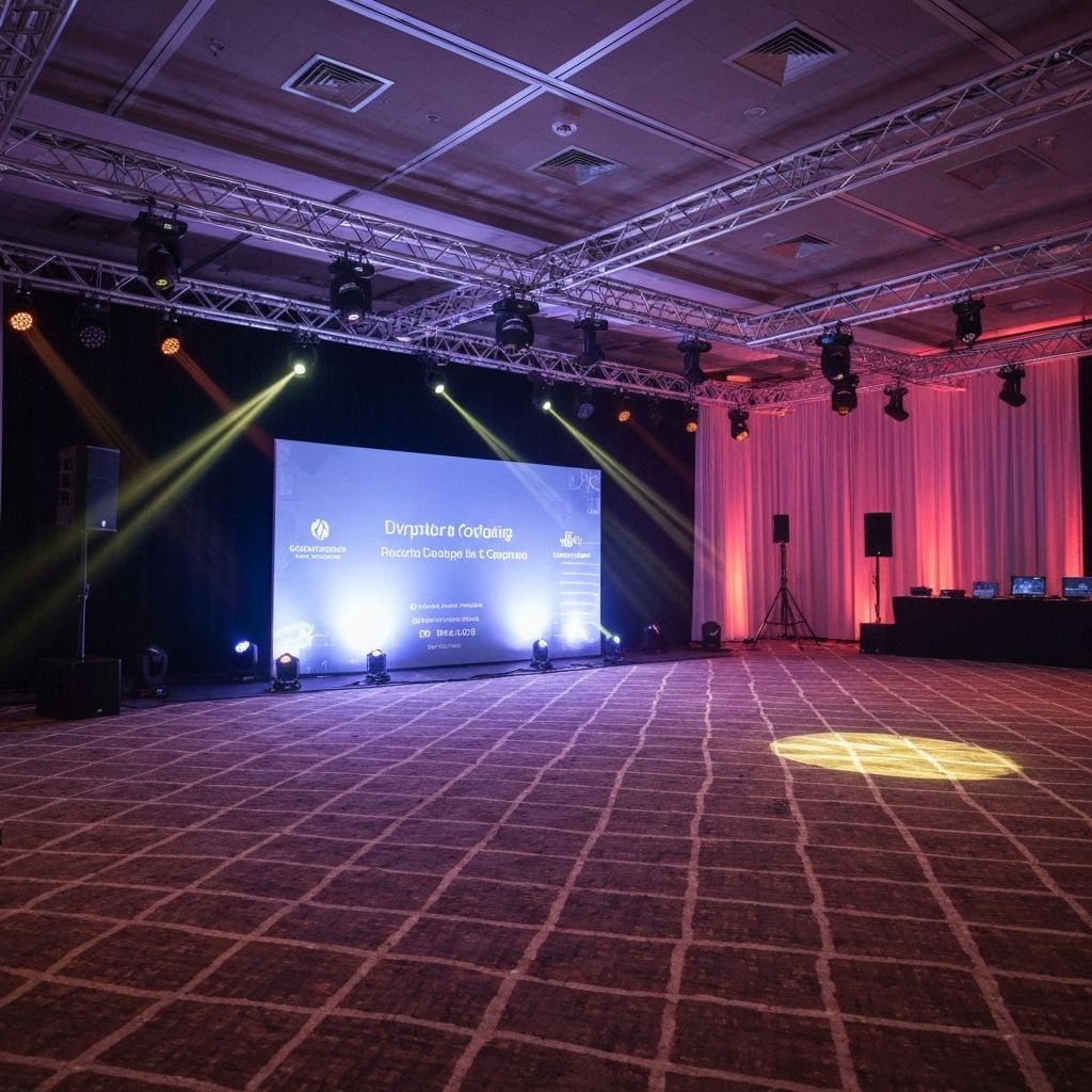 Corporate event lighting with professional spotlights
